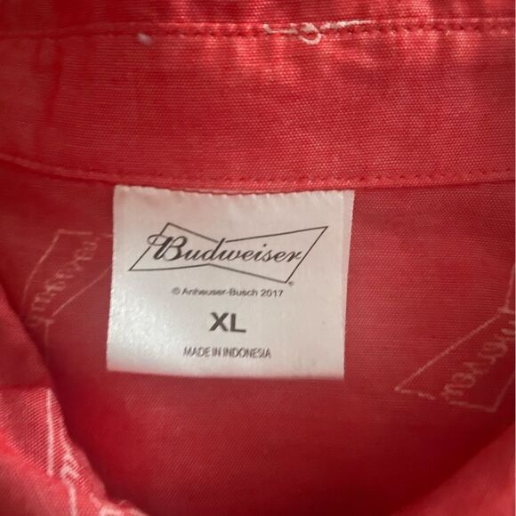 Men’s Anheiser Busch Budweiser Short Sleeve Button Down Shirt Size XL - Picture 4 of 8